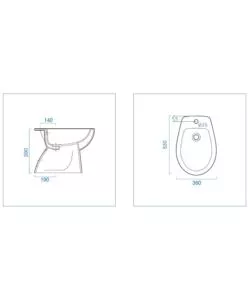 Bidet a terra in ceramica bianco "colibri 2", geberit